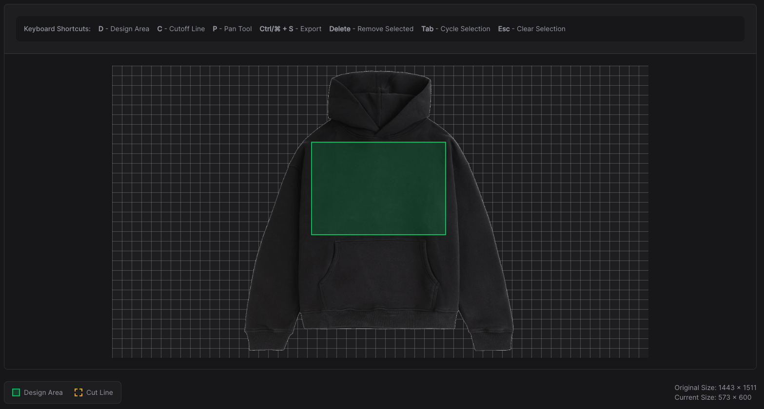 Draw the editable zone